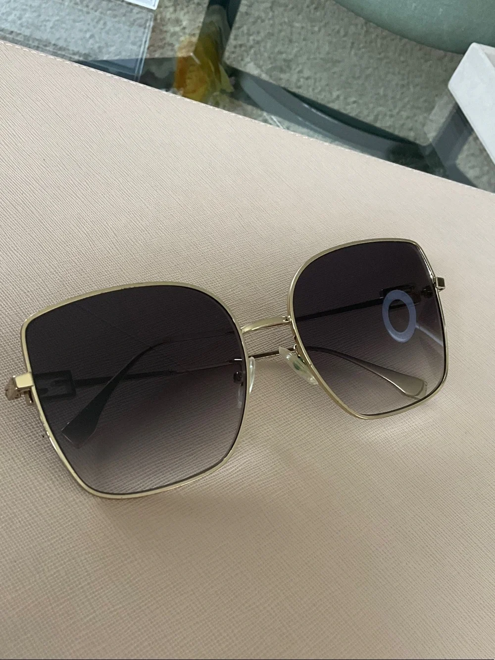 Fendi Gold Metal Frame Sunglasses with Brown Gradient Lenses